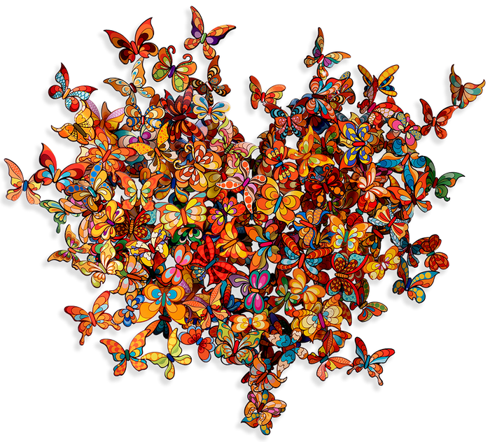 My Heart is All a Flutter Colors - Orange