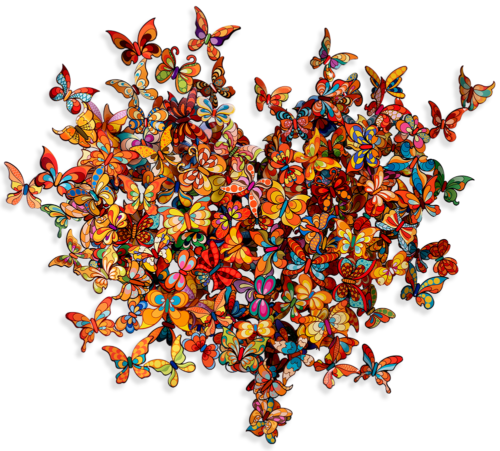 My Heart Is All a Flutter Colors Orange - Mini